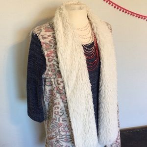 ANTHROPOLOGIE shearling vest Size L